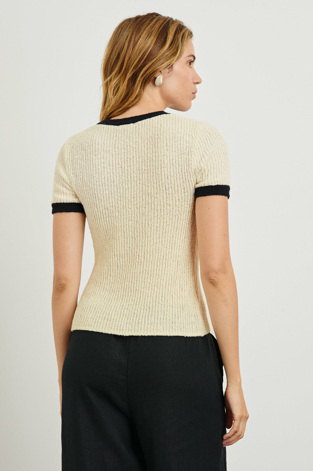 MEREDITH TOP - IVORY BLACK| Rails US