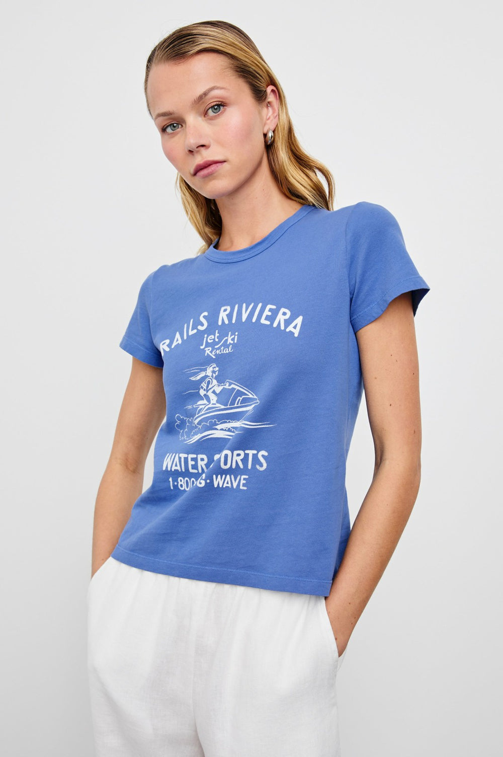 FITTED CREW T-SHIRT - RAILS RIVIERA| Rails online