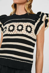 PENELOPE TOP - BLACK IVORY STRIPE| Rails near me