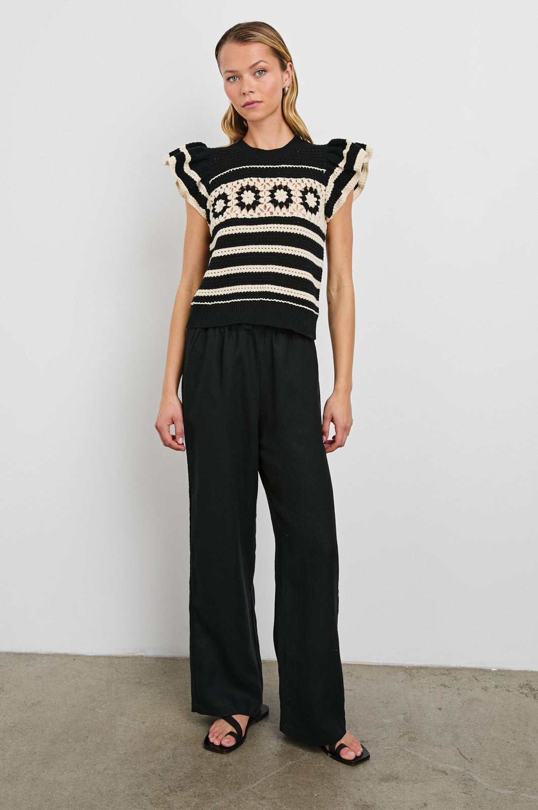 PENELOPE TOP - BLACK IVORY STRIPE| Rails near me