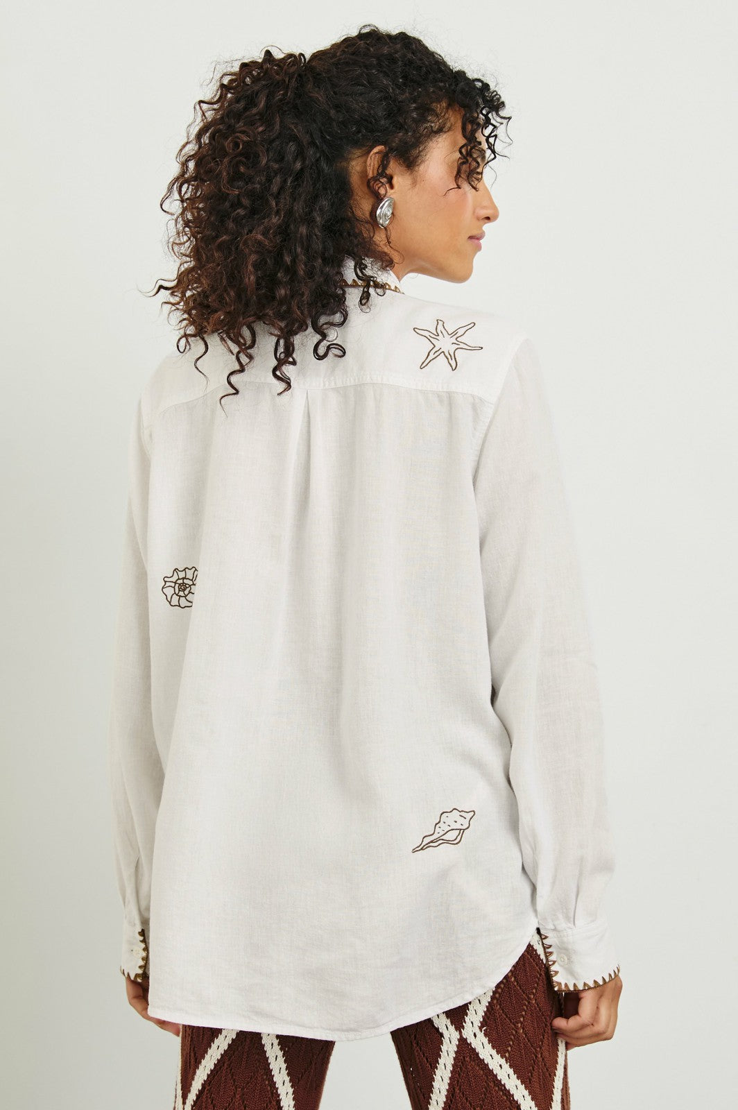 SAYA SHIRT - WHITE MARINE EMBROIDERY| Rails sale