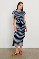 SELAH DRESS - NAVY IVORY STRIPE| Rails on sale