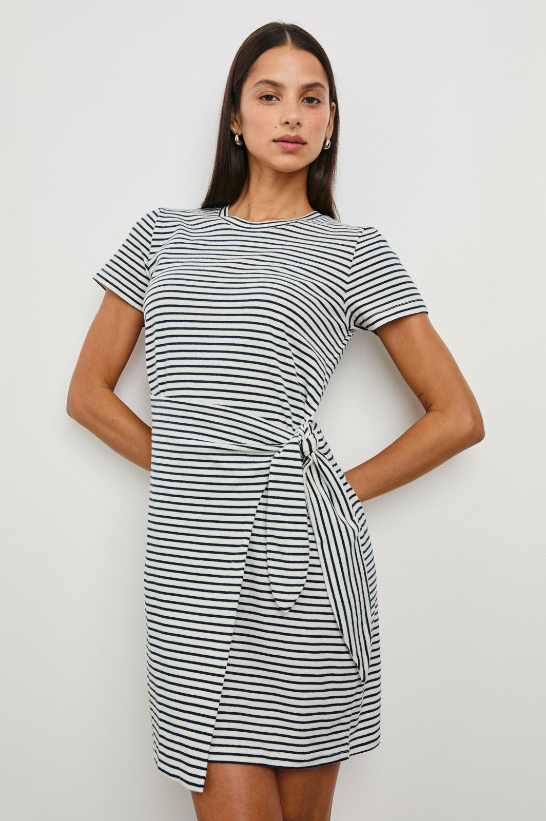 EDIE DRESS - IVORY NAVY MICRO STRIPE| Rails sale
