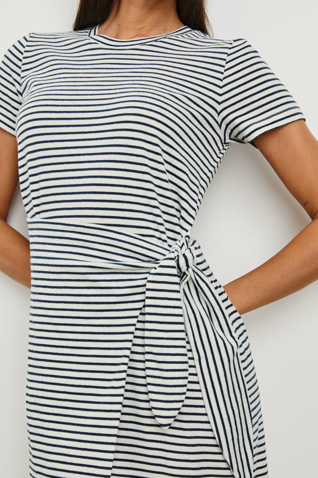 EDIE DRESS - IVORY NAVY MICRO STRIPE| Rails sale