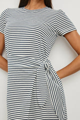EDIE DRESS - IVORY NAVY MICRO STRIPE| Rails sale