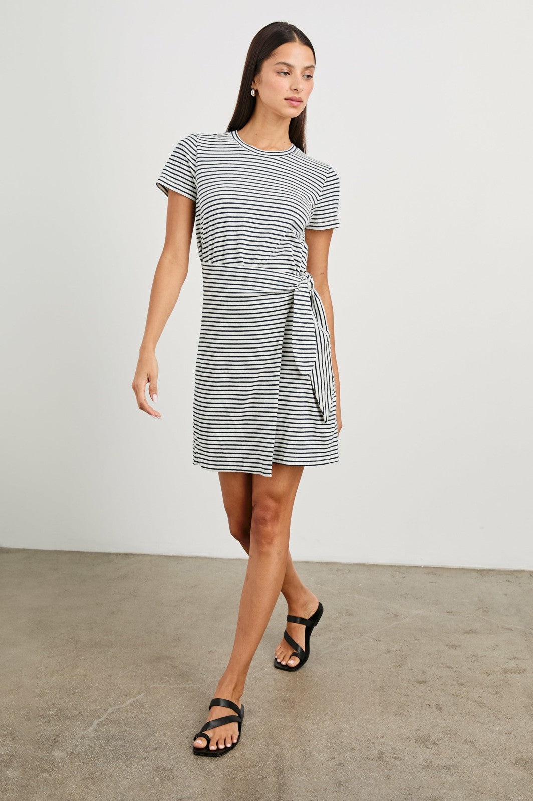 EDIE DRESS - IVORY NAVY MICRO STRIPE| Rails sale