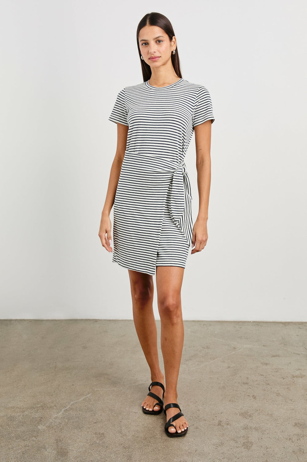 EDIE DRESS - IVORY NAVY MICRO STRIPE| Rails sale