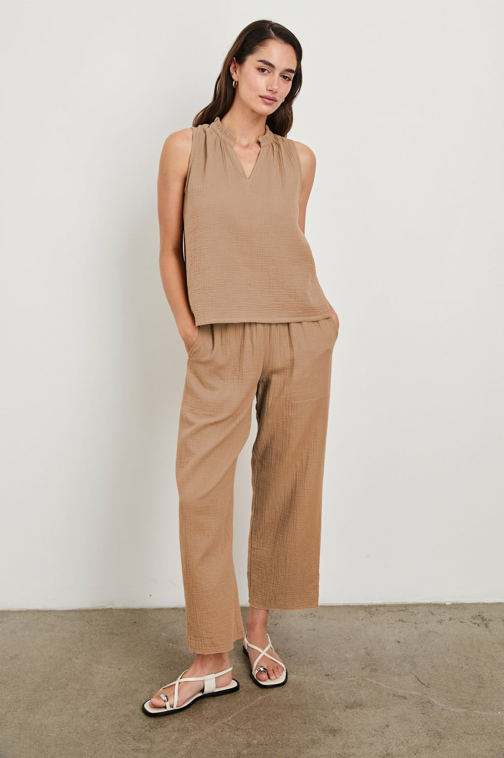 LEON CROP PANT - TAUPE| Rails for sale