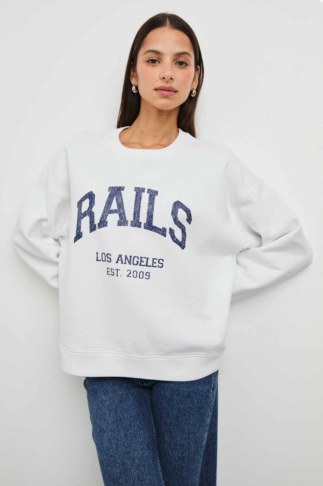 ANNIVERSARY SWEATSHIRT - IVORY NAVY| Rails on sale
