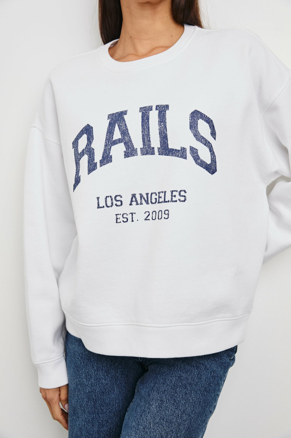 ANNIVERSARY SWEATSHIRT - IVORY NAVY| Rails on sale