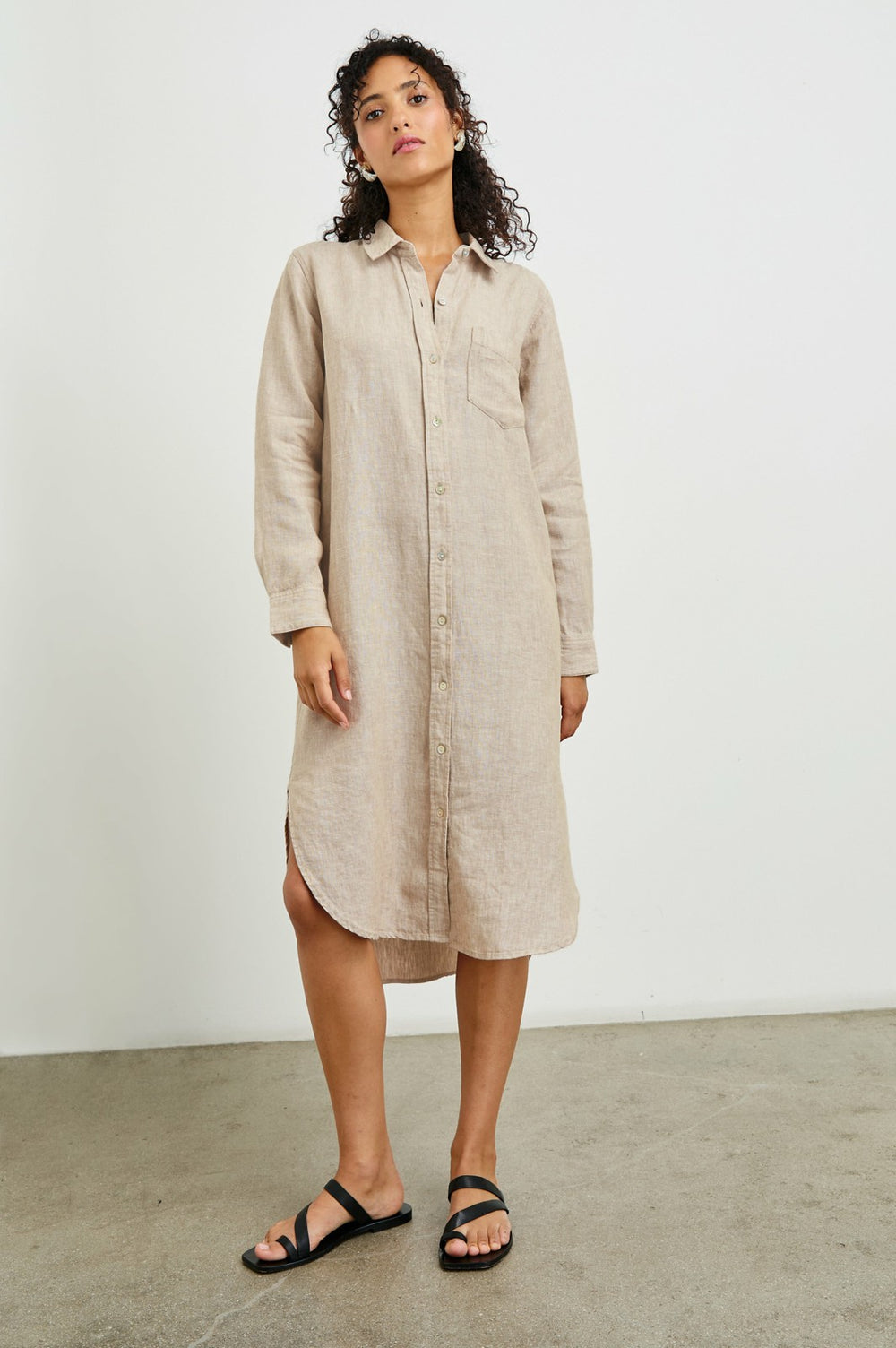 VAL SHIRT DRESS - HEATHERED FLAX| Rails for sale