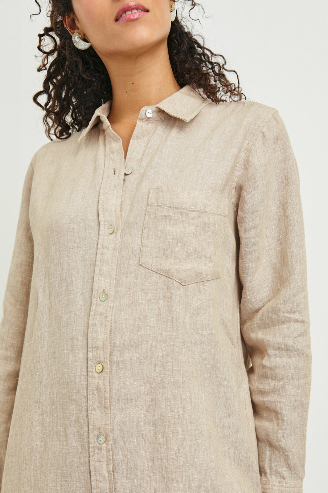 VAL SHIRT DRESS - HEATHERED FLAX| Rails for sale