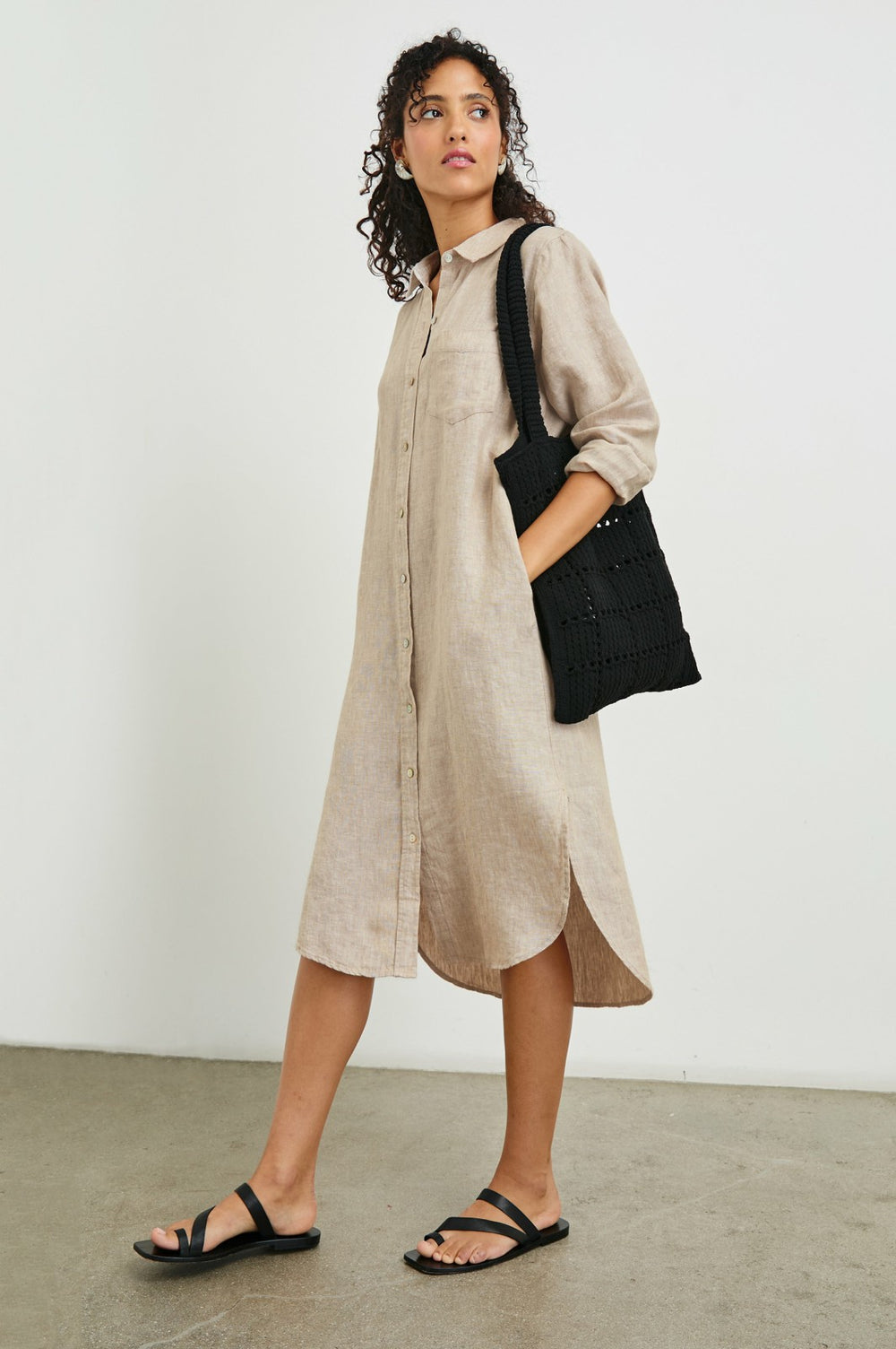 VAL SHIRT DRESS - HEATHERED FLAX| Rails for sale