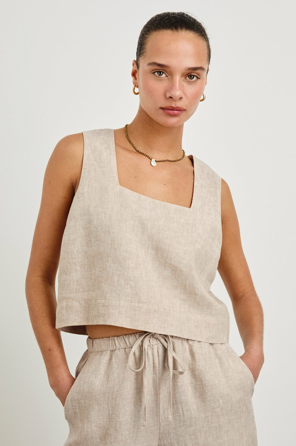 AKIRA TOP - HEATHERED FLAX| Rails sale