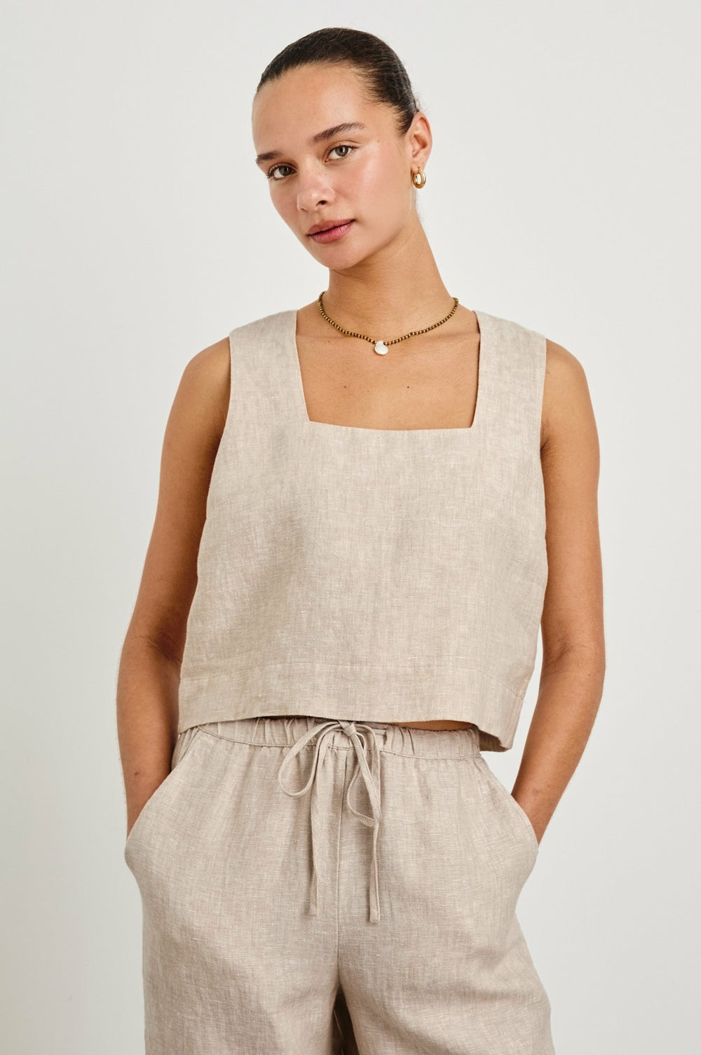 AKIRA TOP - HEATHERED FLAX| Rails sale