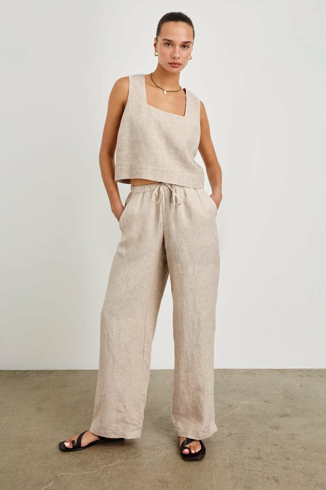 AKIRA TOP - HEATHERED FLAX| Rails sale