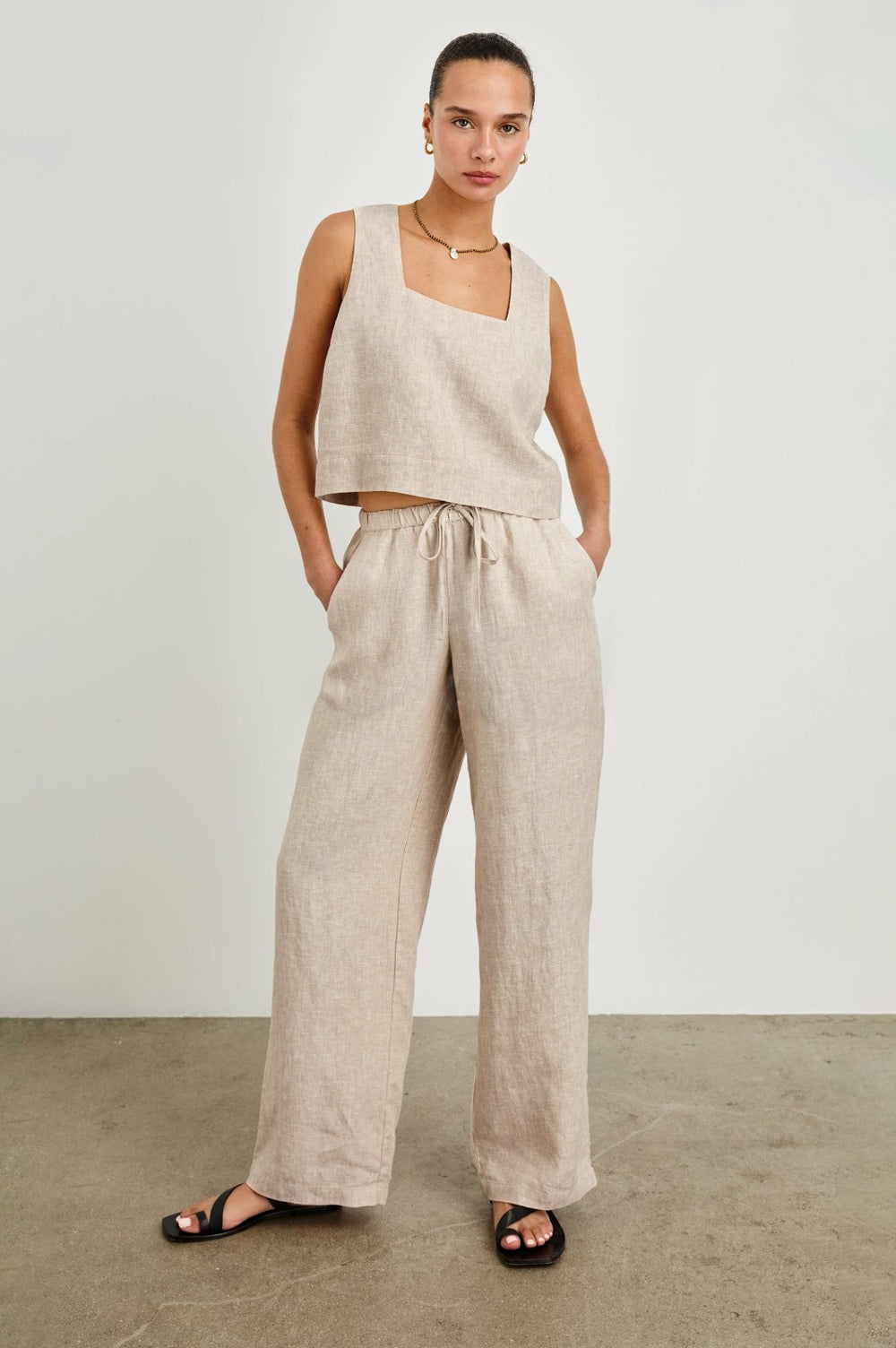AKIRA TOP - HEATHERED FLAX| Rails sale