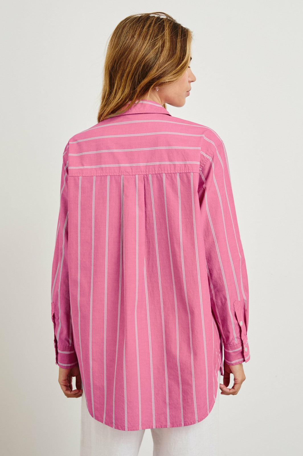 ELSA SHIRT - HIBISCUS WHITE STRIPE| Rails outlet