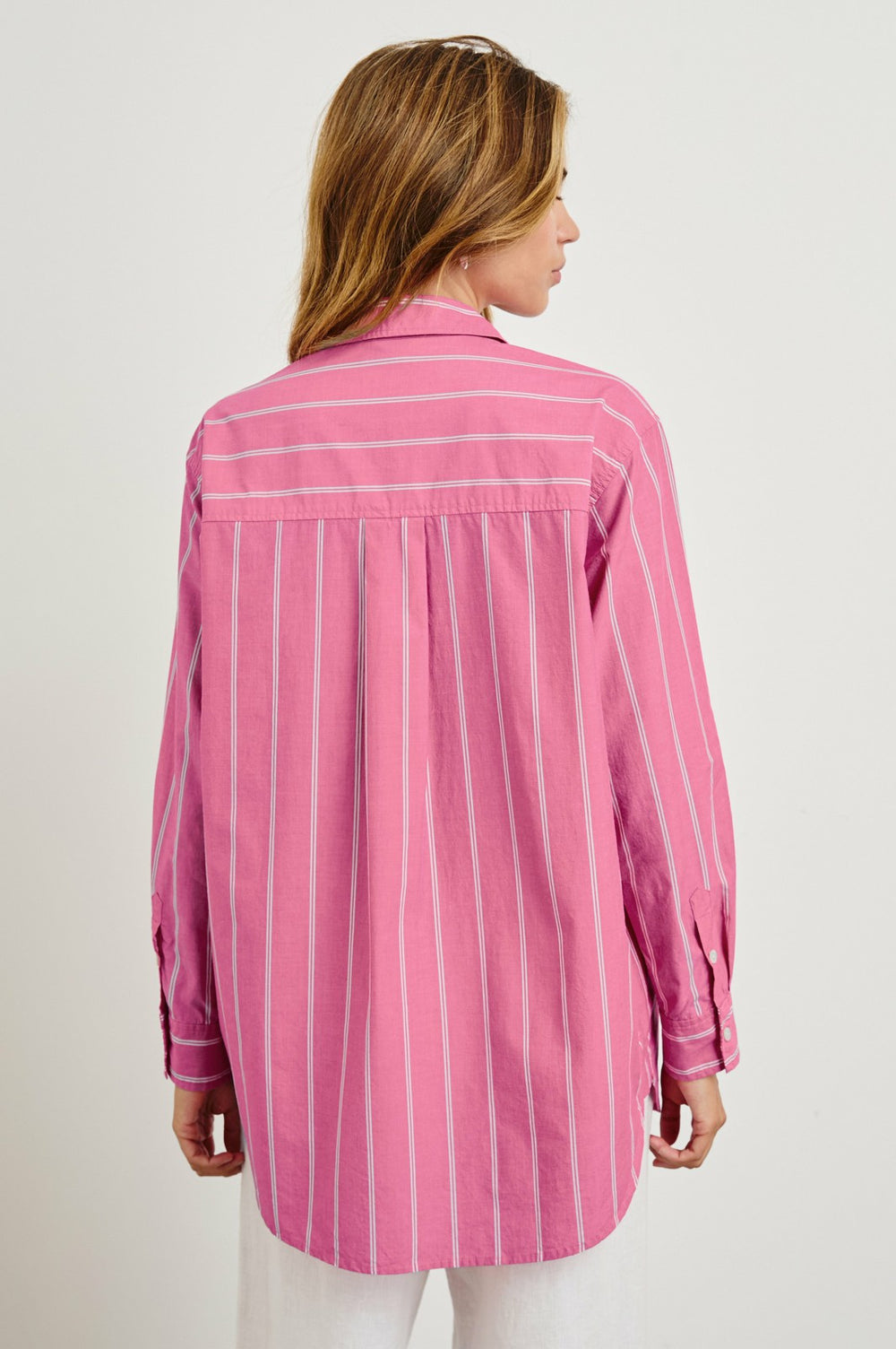 ELSA SHIRT - HIBISCUS WHITE STRIPE| Rails outlet