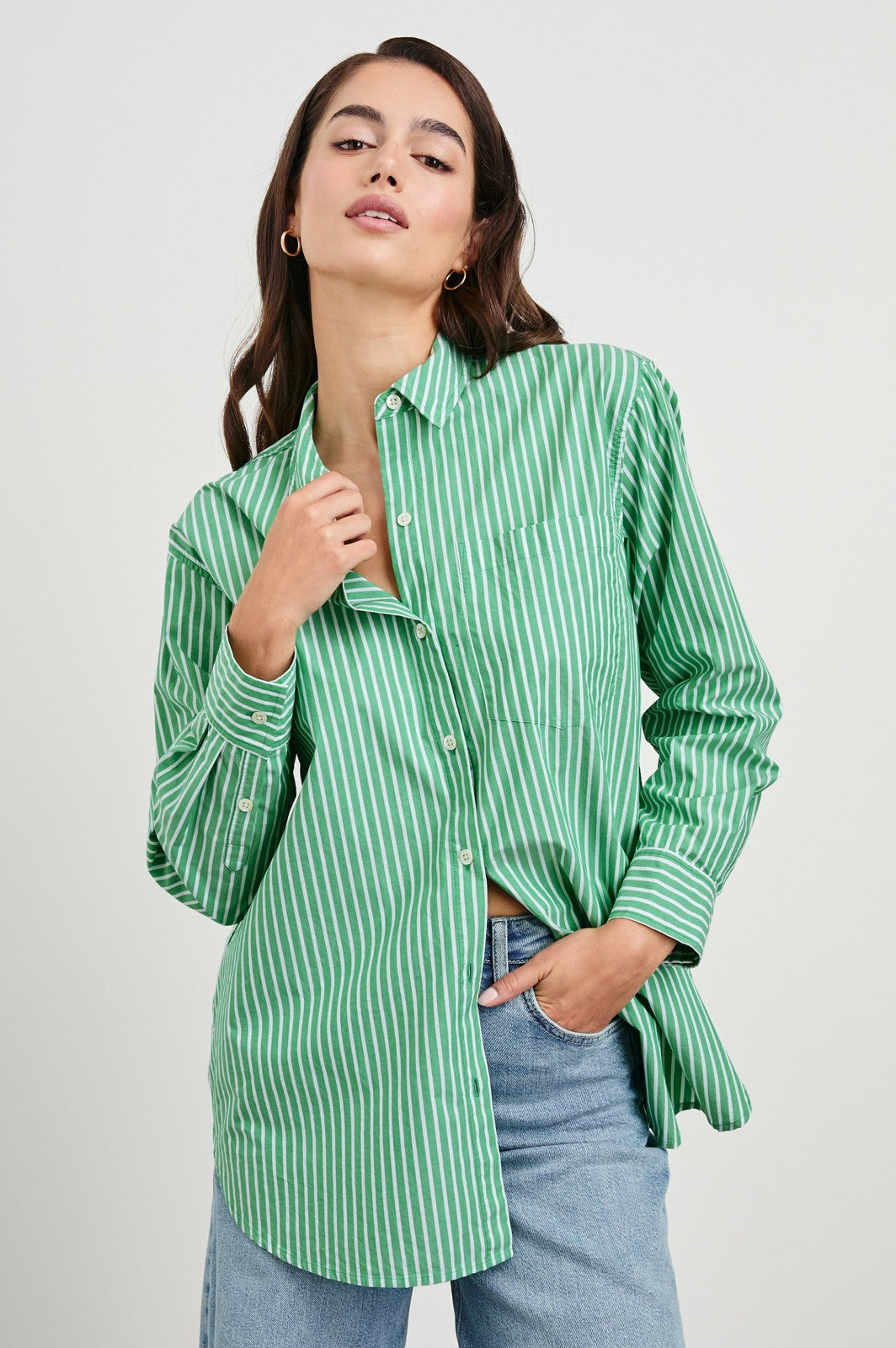 ELSA SHIRT - KELLY WHITE STRIPE| Rails online