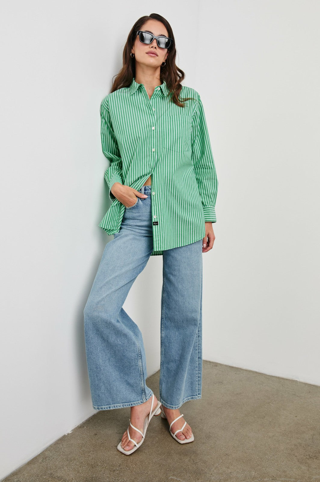 ELSA SHIRT - KELLY WHITE STRIPE| Rails online