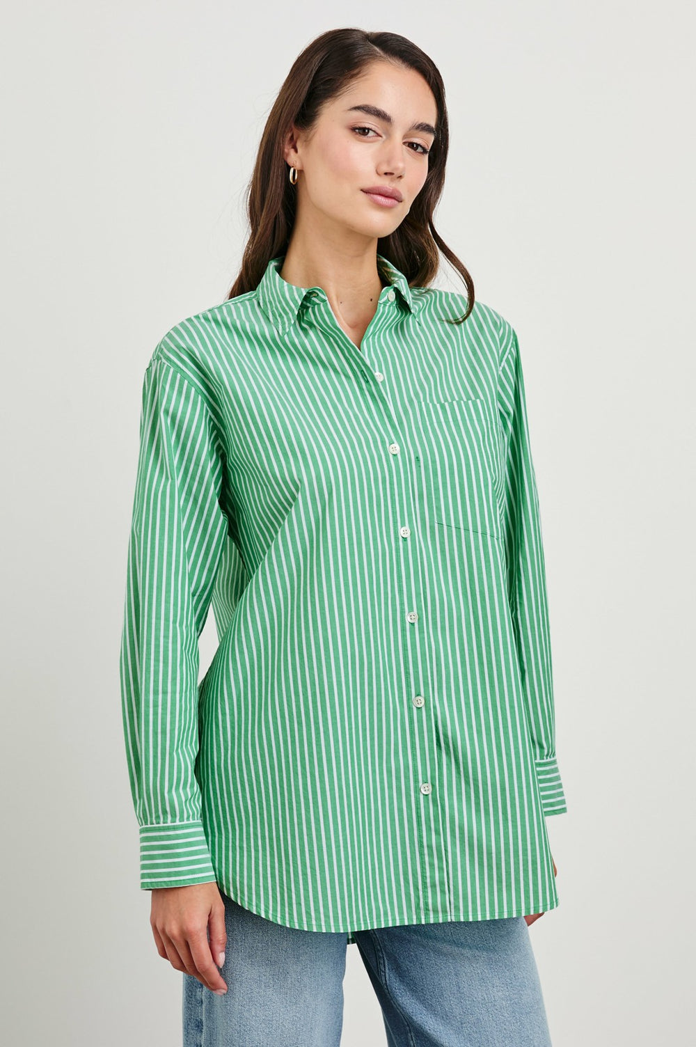 ELSA SHIRT - KELLY WHITE STRIPE| Rails online