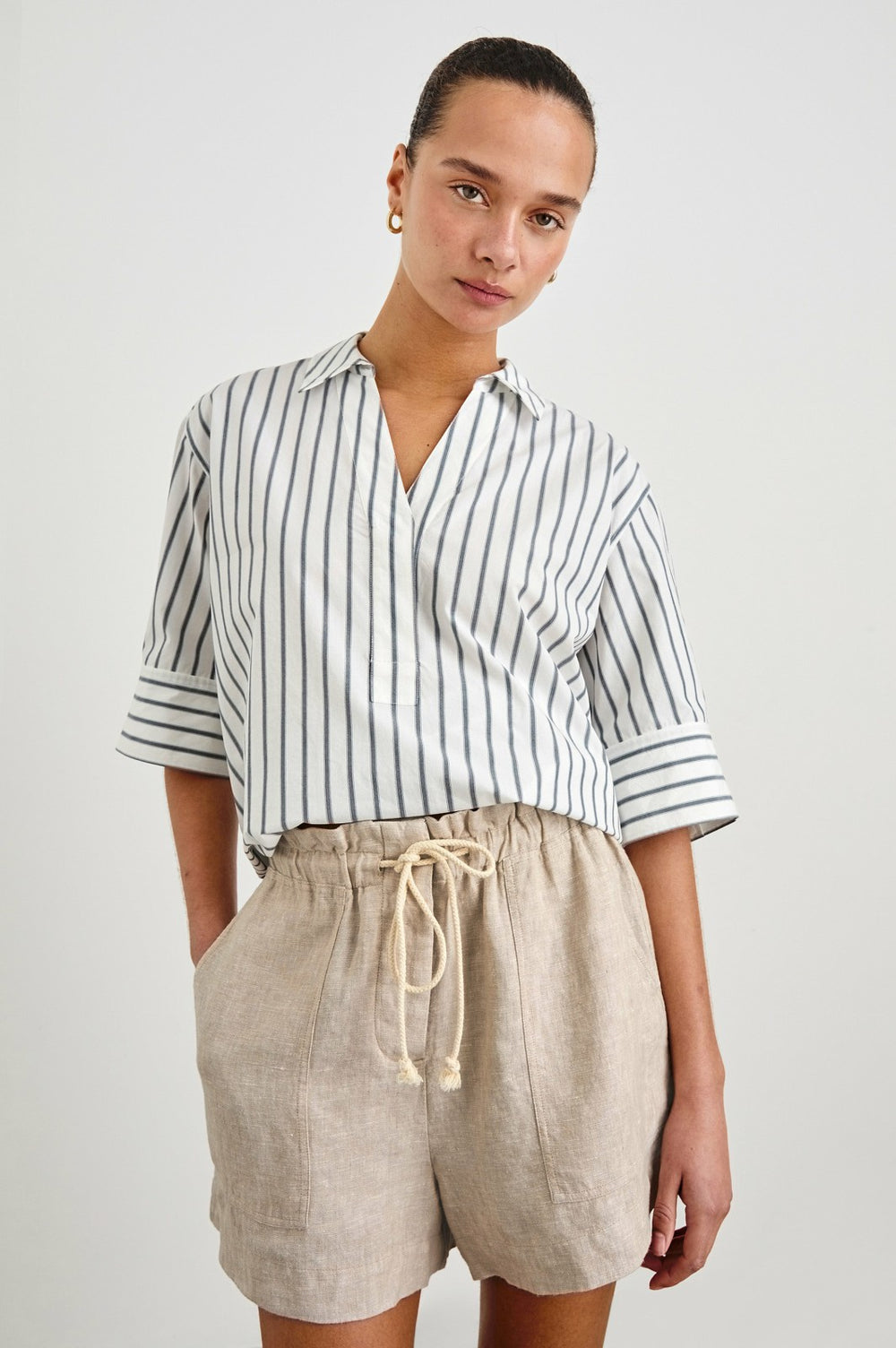 JUDA TOP - CHALK SLATE STRIPE| Rails near me