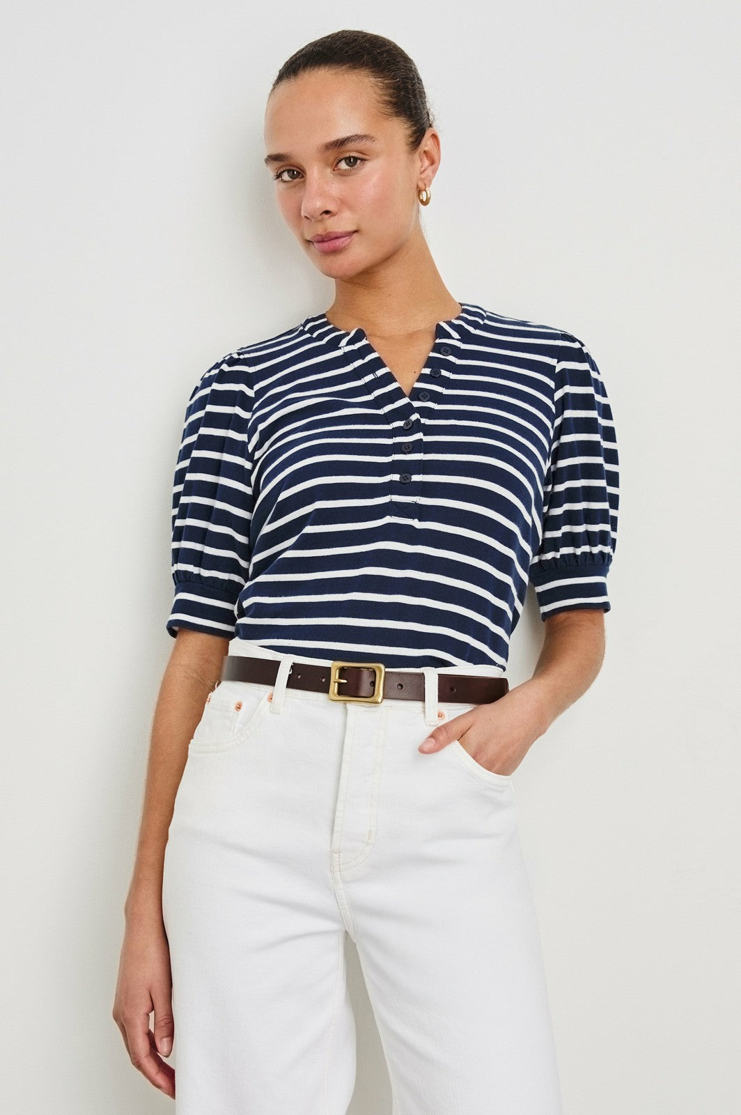 JEWEL TOP - NAVY IVORY STRIPE| Rails US