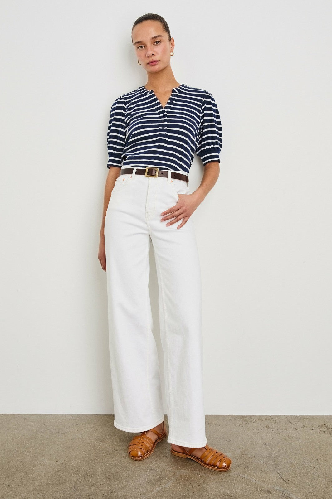 JEWEL TOP - NAVY IVORY STRIPE| Rails US