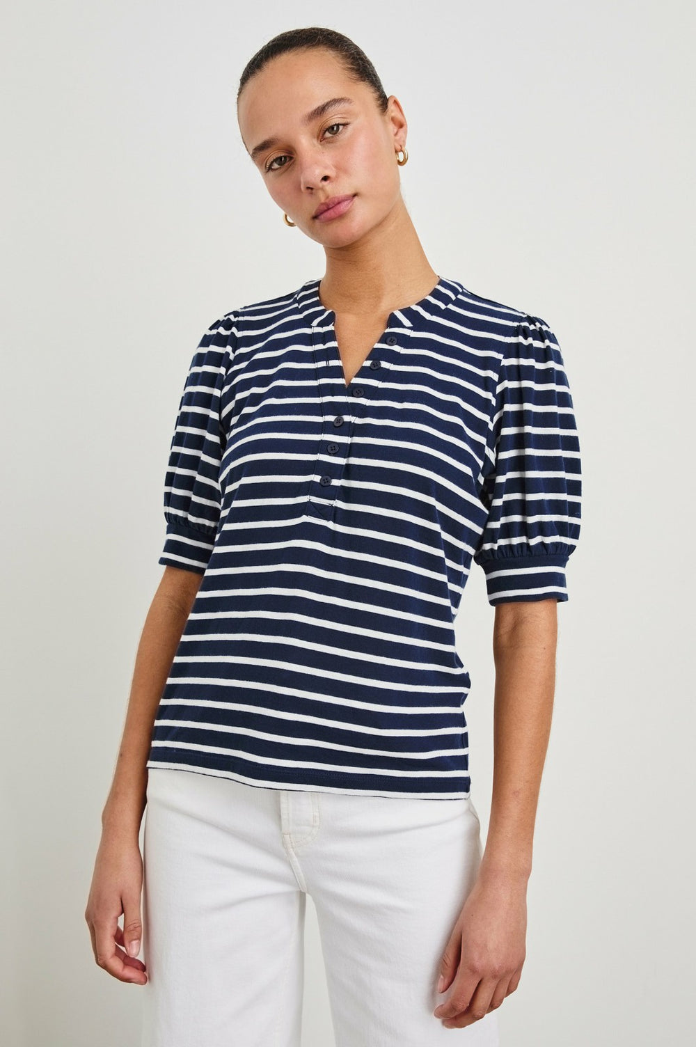 JEWEL TOP - NAVY IVORY STRIPE| Rails US