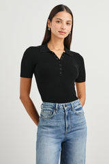 COURT POLO SHIRT - BLACK| Rails for sale