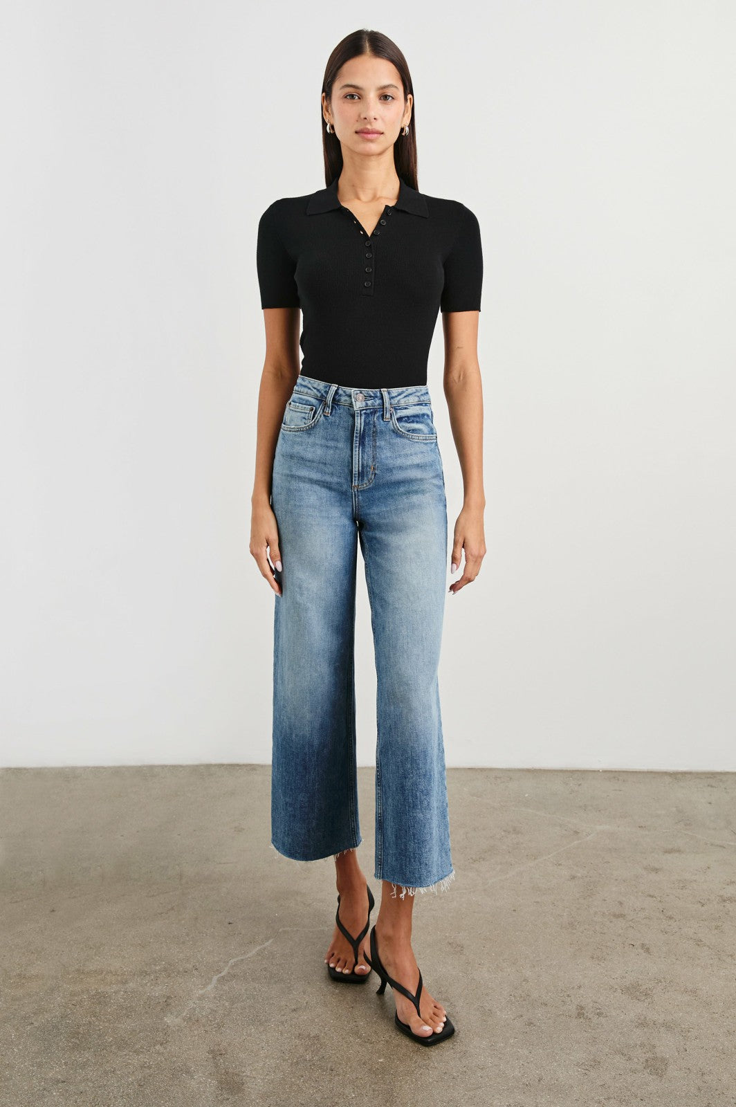 COURT POLO SHIRT - BLACK| Rails for sale