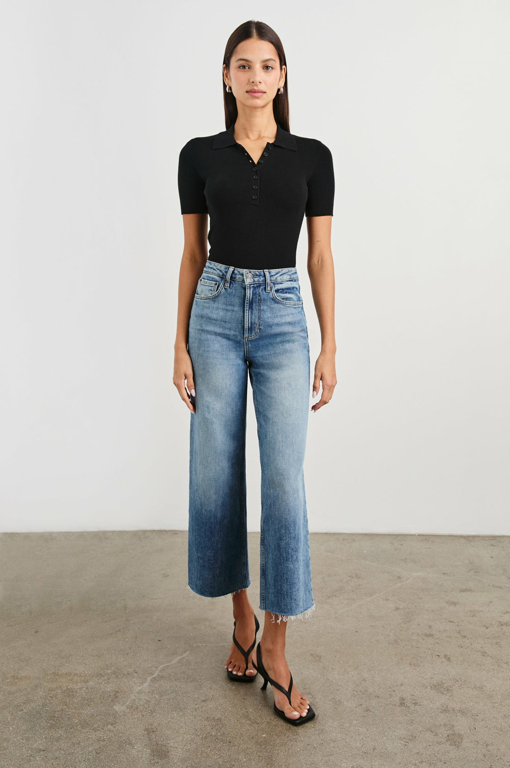 COURT POLO SHIRT - BLACK| Rails for sale