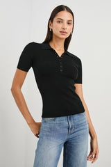 COURT POLO SHIRT - BLACK| Rails for sale