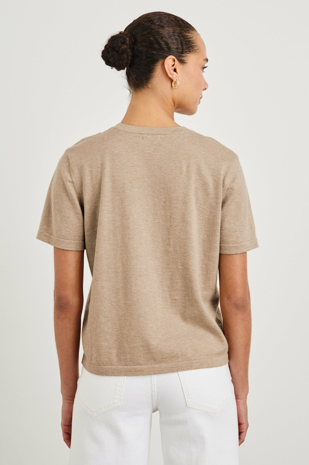 COTTON CASHMERE T-SHIRT - HEATHER OAT| Rails near me