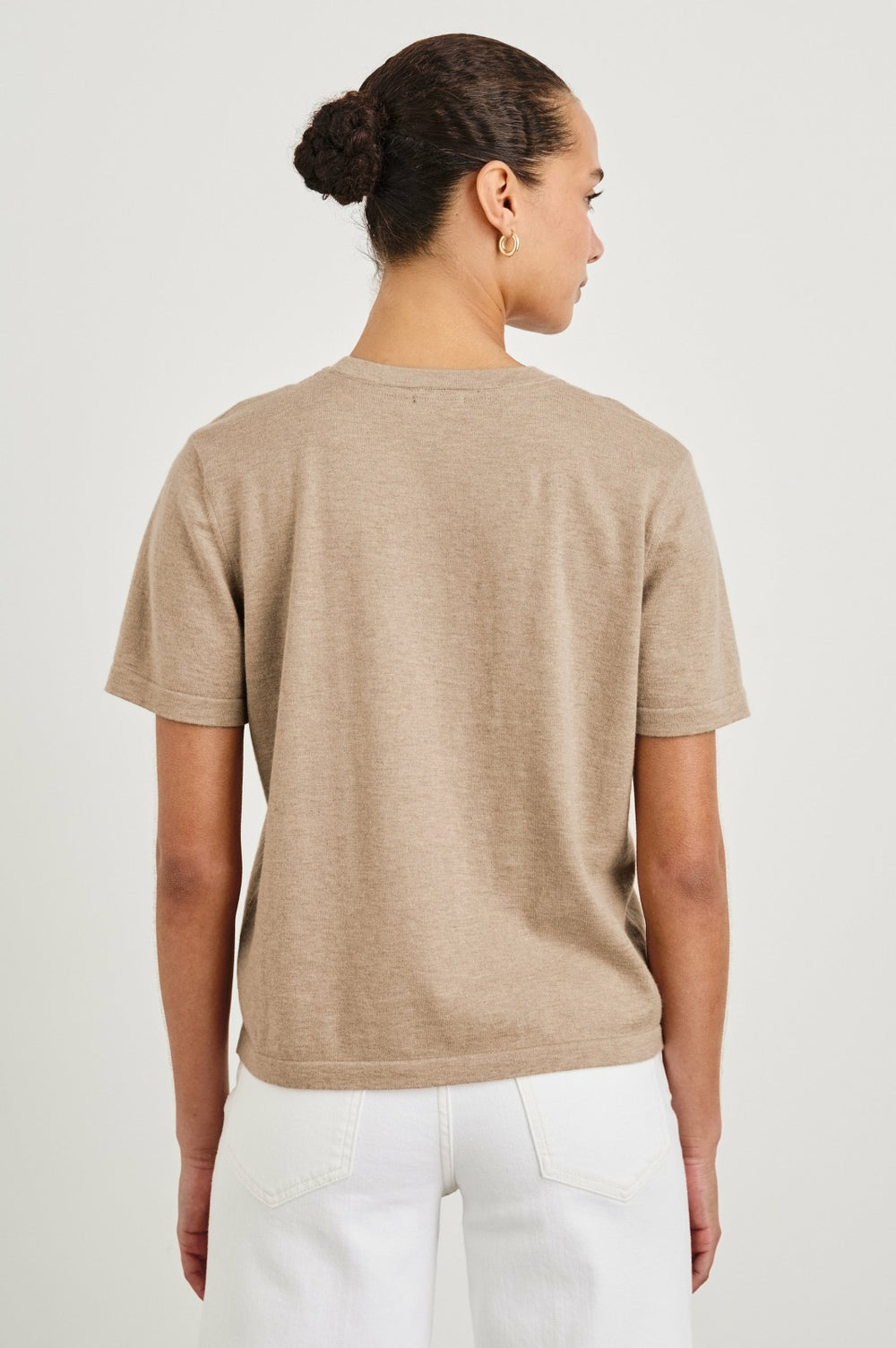 COTTON CASHMERE T-SHIRT - HEATHER OAT| Rails near me