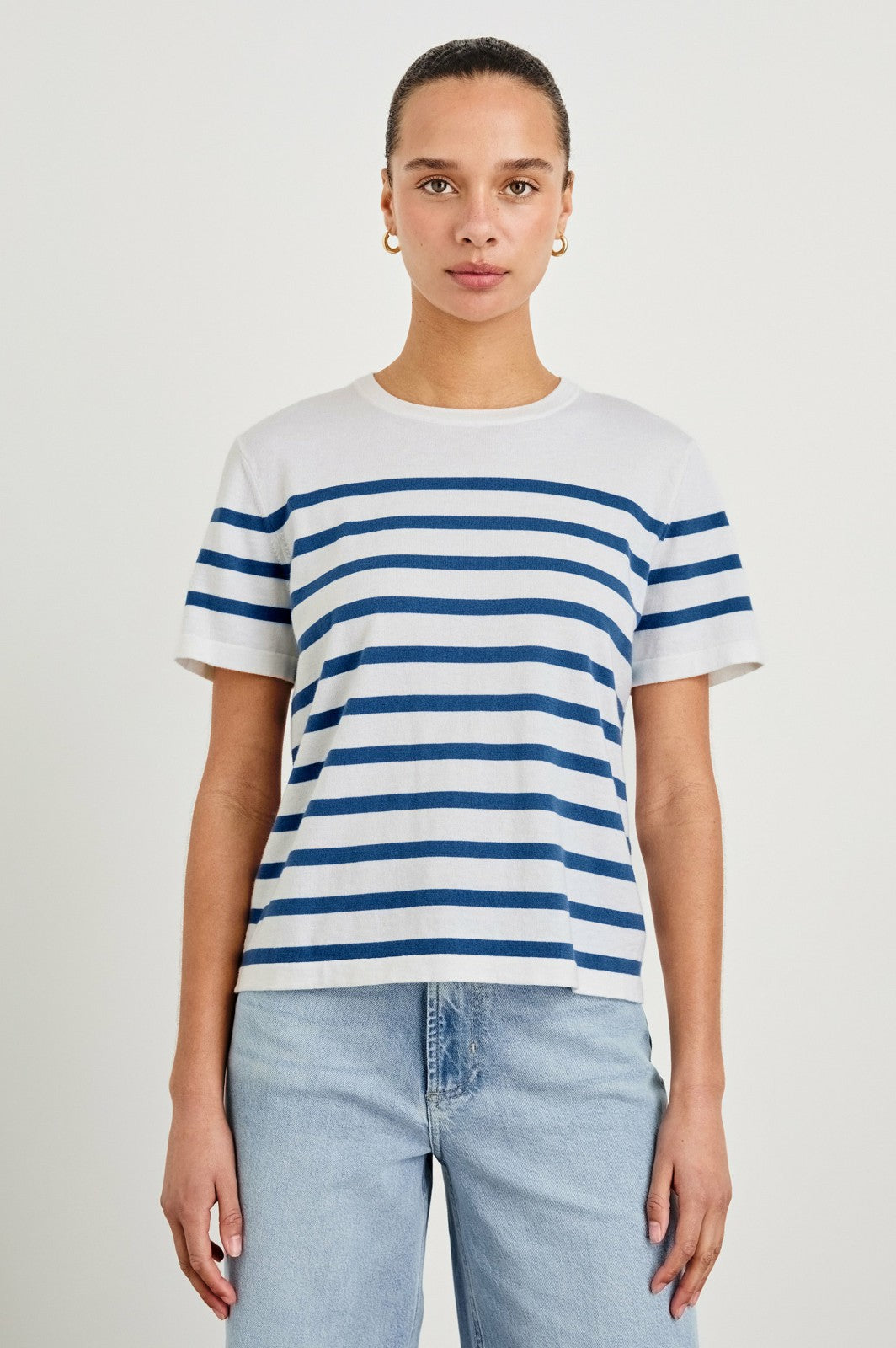 COTTON CASHMERE T-SHIRT - SAILOR STRIPE| Rails outlet