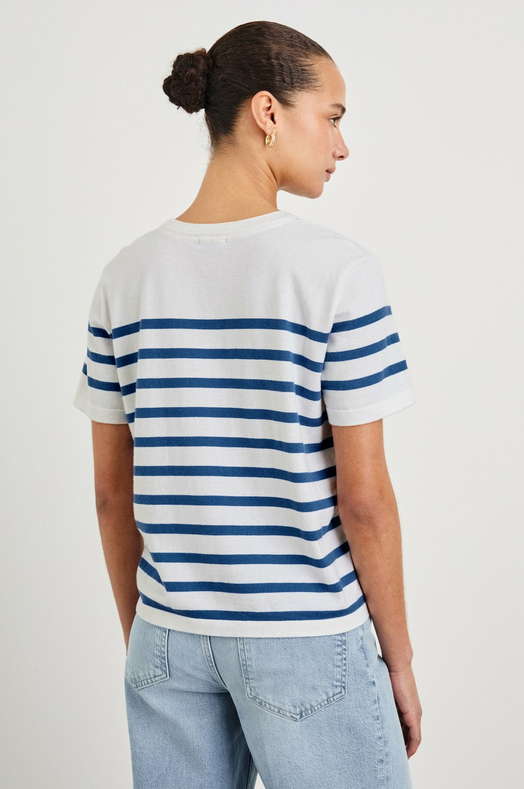 COTTON CASHMERE T-SHIRT - SAILOR STRIPE| Rails outlet