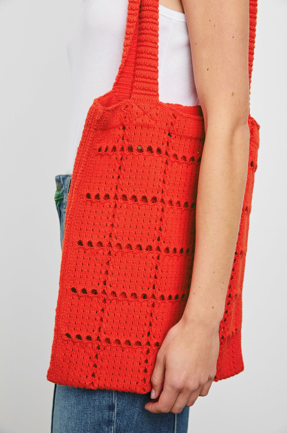 CROCHET TOTE - CHERRY| Rails outlet