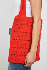 CROCHET TOTE - CHERRY| Rails outlet