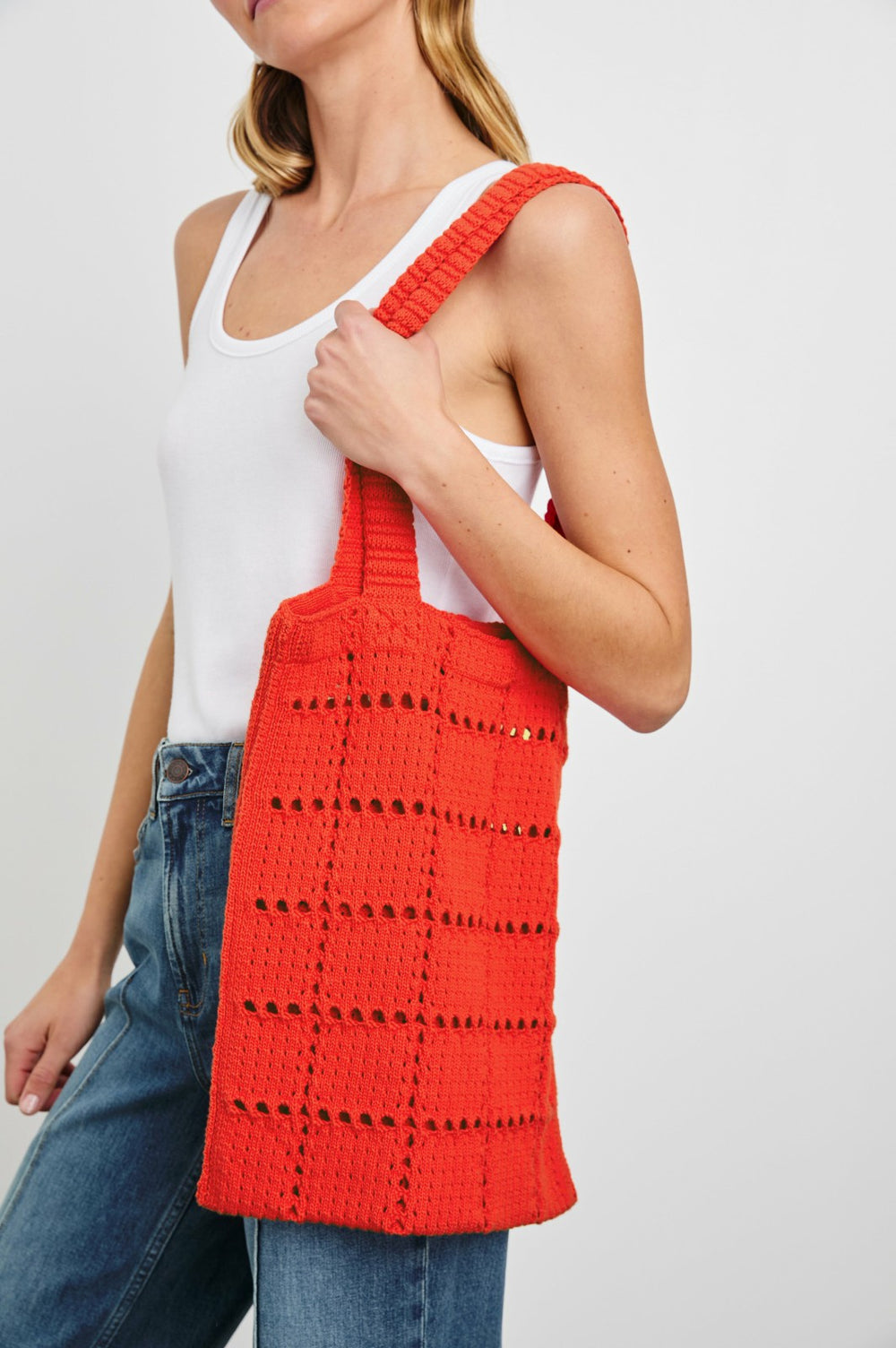 CROCHET TOTE - CHERRY| Rails outlet