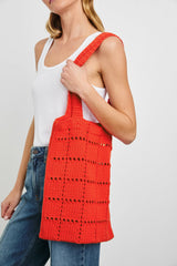 CROCHET TOTE - CHERRY| Rails outlet