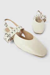 INTENTIONALLY BLANK PEARL BALLET FLAT - CREAM| Rails online