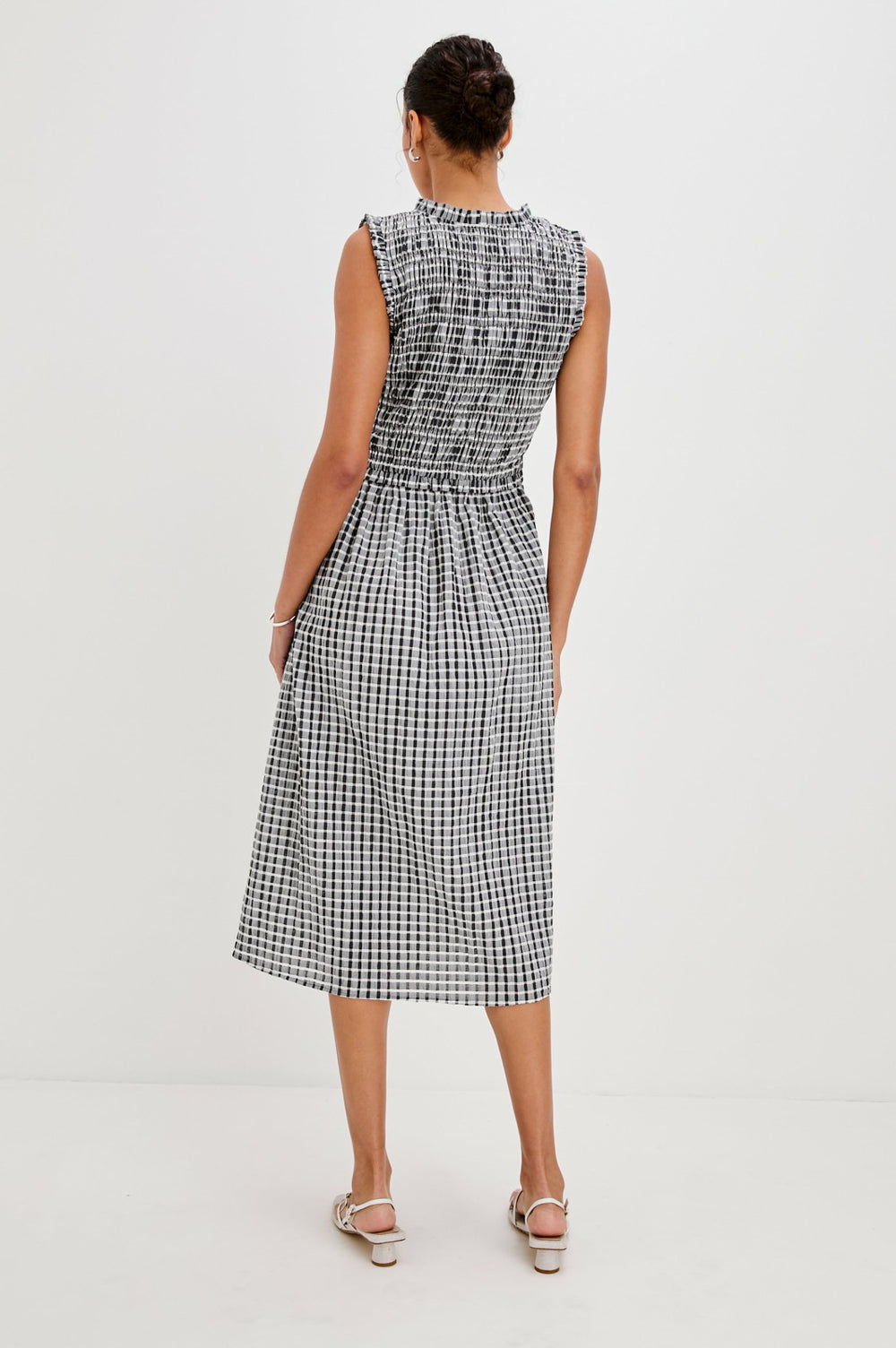 ADINE DRESS - ASH SEERSUCKER| Rails sale