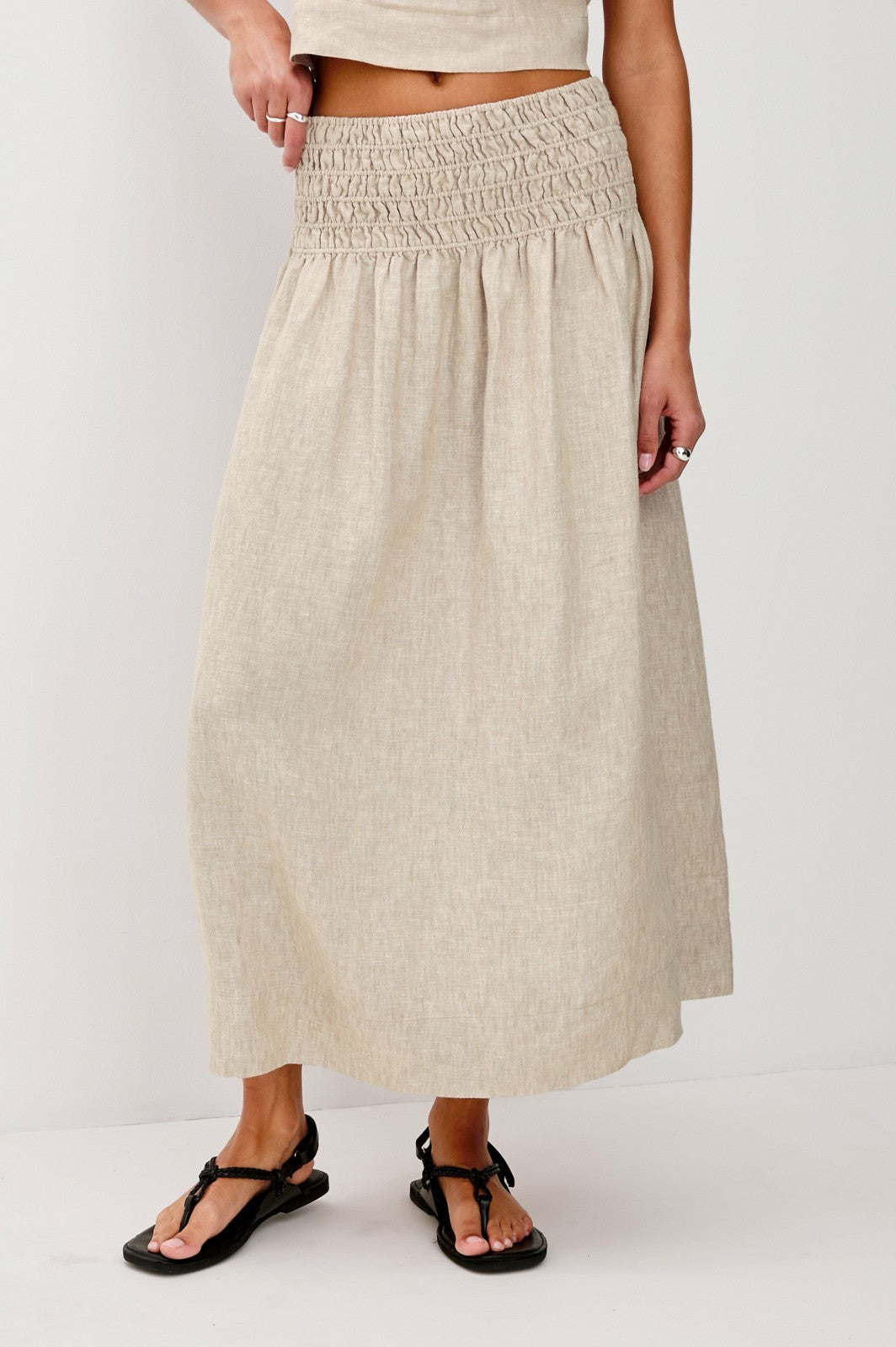 ALESSA SKIRT - HEATHERED FLAX| Rails on sale