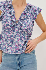 CARMINE TOP - BLUE BLOSSOM| Rails discount
