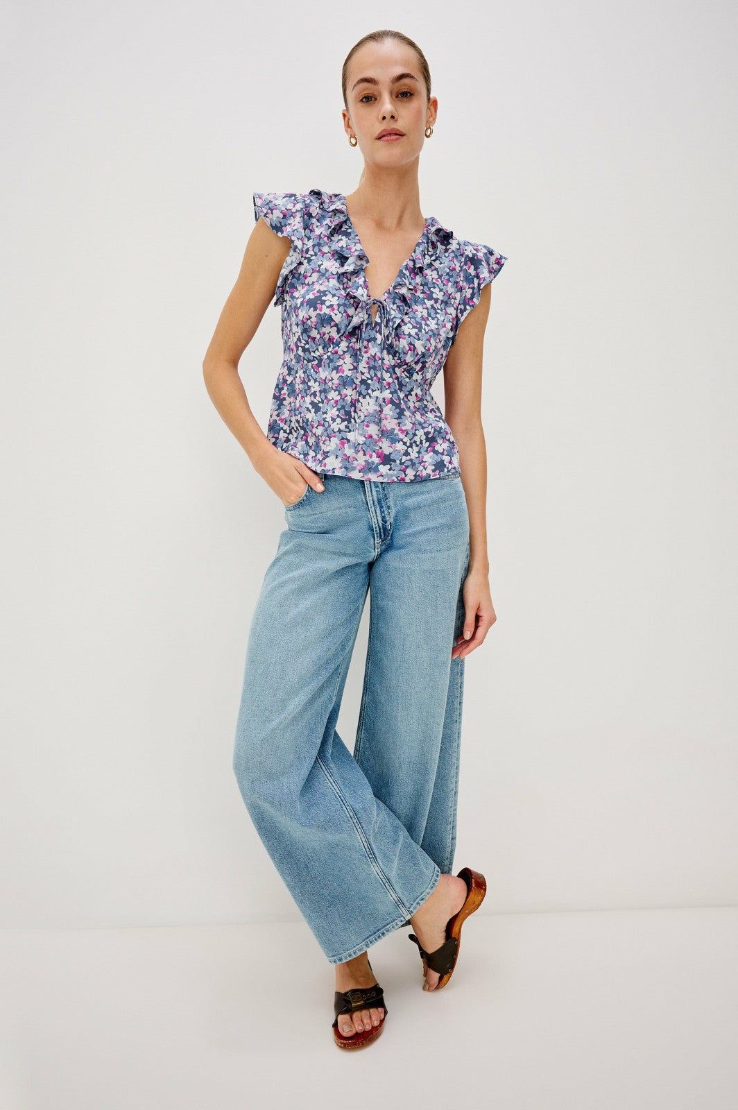 CARMINE TOP - BLUE BLOSSOM| Rails discount