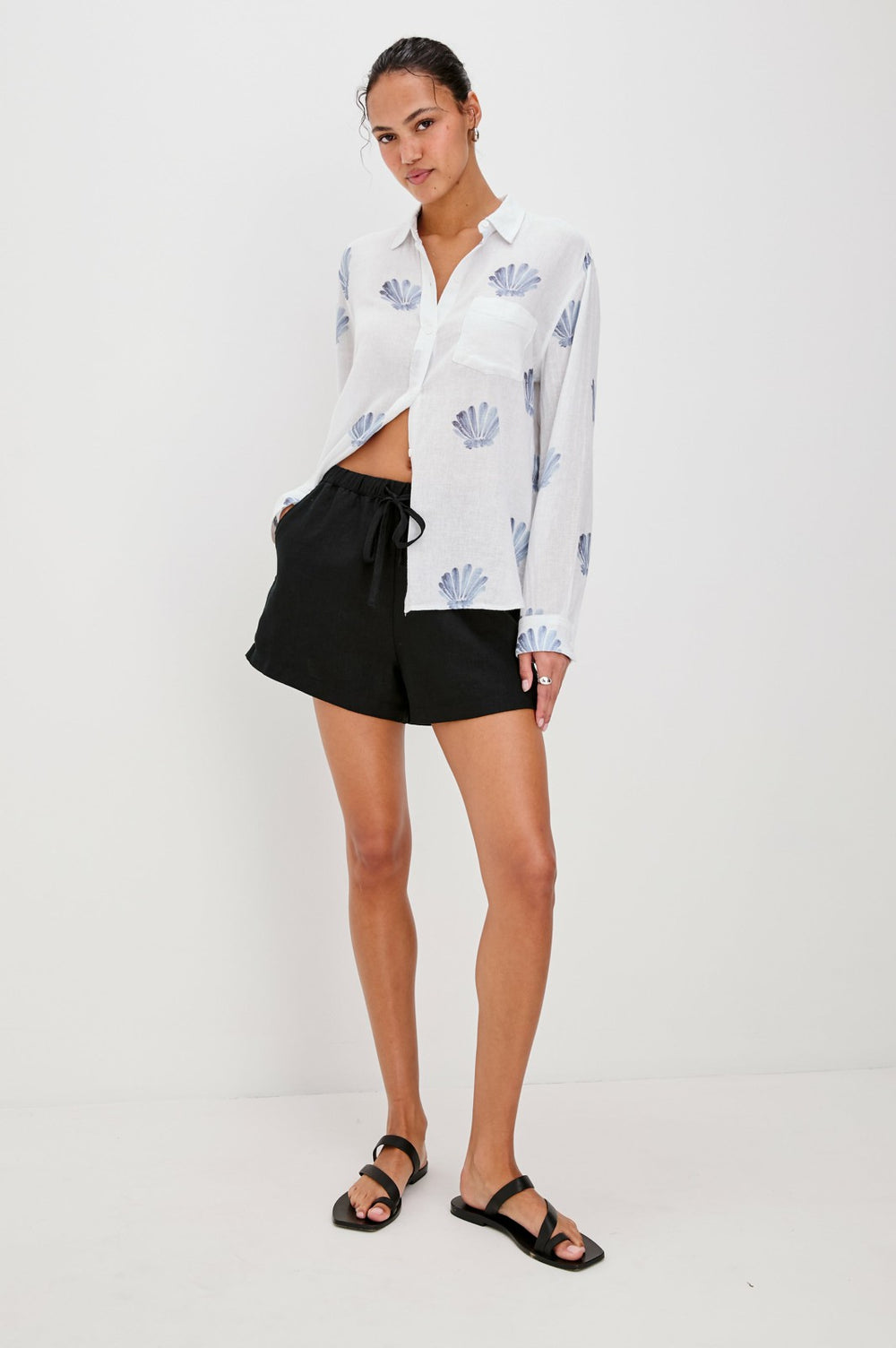 CHARLI SHIRT - BLUE SEASHELLS| Rails US
