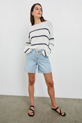 EVANGELINE SWEATER - NAVY WHITE STRIPE| Rails near me
