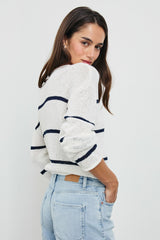 EVANGELINE SWEATER - NAVY WHITE STRIPE| Rails near me
